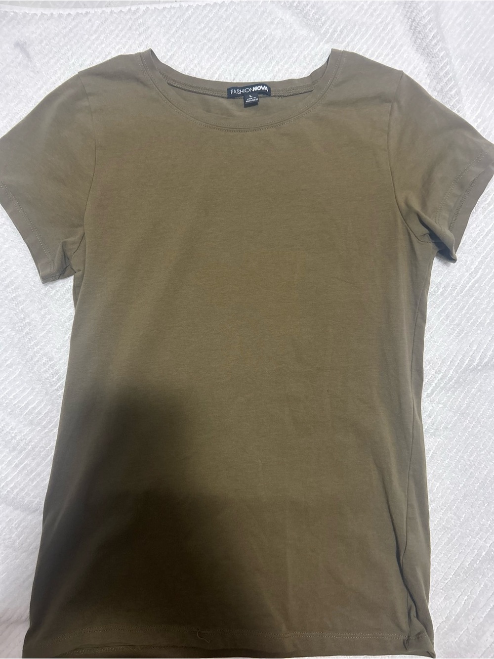 Fashion Nova Olive Crewneck Short Sleeve Tee